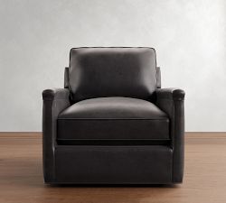 Tyler Square Arm Leather Swivel Chair