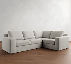 Big Sur Square Arm Slipcovered 3-Piece Sectional (114")