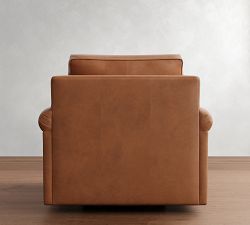 Cameron Roll Arm Leather Swivel Chair
