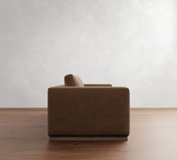 Carmel Wide Arm Leather Wood Base Sofa (62"&ndash;122")