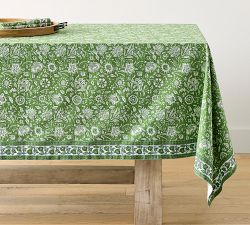 Tamara Block Print Organic Cotton Tablecloth