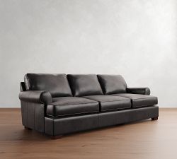 Townsend Roll Arm Leather Sofa Collection (79"&ndash;102")