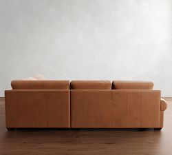Big Sur Roll Arm Leather 3-Piece Wedge Sectional (123")