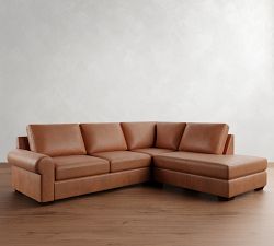 Big Sur Roll Arm Leather Bumper Sectional (115&quot;)