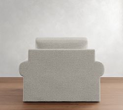 Big Sur Roll Arm Slipcovered Swivel Chair