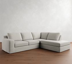 Big Sur Square Arm Slipcovered 3-Piece Bumper Sectional (114&quot;)