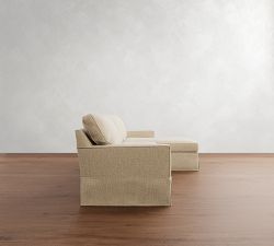 Buchanan Square Arm Slipcovered Chaise Sectional (91"&ndash;107")