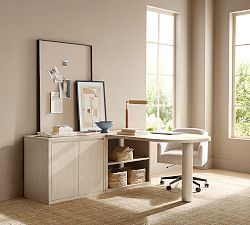 Cayman Peninsula Desk with Low Bookcase Suite (72&quot; x 66&quot;)