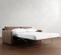 Pacifica Slim Arm Leather Sleeper Sofa (53&quot;&ndash;80&quot;)