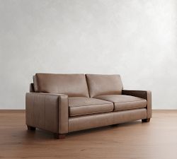 PB Comfort Square Arm Leather Sofa (62"&ndash;88")
