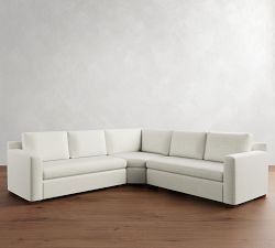 Shasta Square Arm 3-Piece L-Shaped Wedge Sectional (105&quot;&ndash;110&quot;)