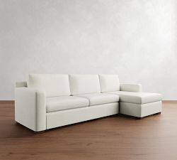 Shasta Square Arm Chaise Sleeper Sectional (117")