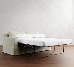 York Square Arm Slipcovered Sleeper Sofa (72"&ndash;81")