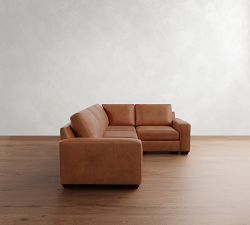 Big Sur Square Arm Leather 3-Piece Sectional (115")