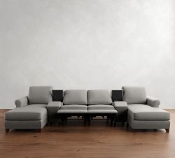 Cameron Roll Arm Power Reclining Double Chaise Sectional (132"&ndash;160)