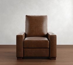 Turner Square Arm Leather Media Single Chair