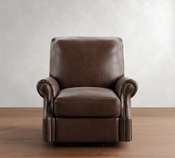 James Roll Arm Leather Power Swivel Glider Recliner - Thumbnail 3