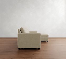 Sanford Square Arm Trundle Chaise Sleeper Sectional - Storage Available (89")