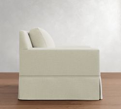 York Square Arm Slipcovered Swivel Chair