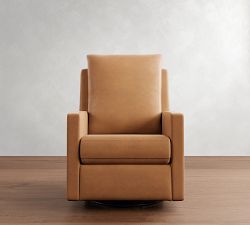 Ayden Square Arm Leather Swivel Recliner