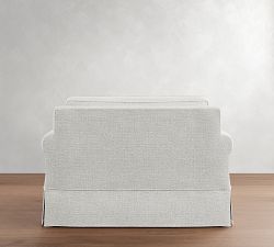 Cameron Roll Arm Slipcovered Twin Sleeper Sofa with Memory Foam Mattress (56")