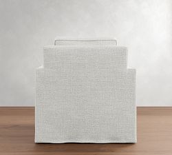 Cameron Square Arm Slipcovered Swivel Chair