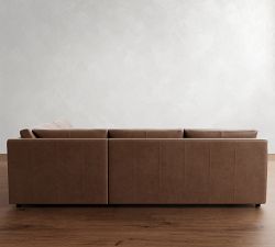 Pacifica Slim Arm Leather 3-Piece Sectional (106")
