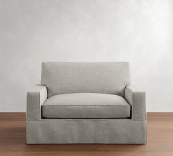 PB Comfort Square Arm Slipcovered Twin Sleeper Sofa with Memory Foam Mattress (56&quot;)