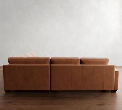 Big Sur Square Arm Leather 3-Piece L-Shaped Wedge Sectional (123")