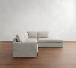 PB Comfort Square Arm Slipcovered 3-Piece Bumper Sectional (108&quot;)