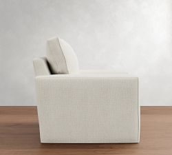Pearce Square Arm Slipcovered Swivel Chair