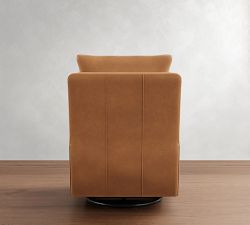 Ayden Square Arm Leather Swivel Recliner