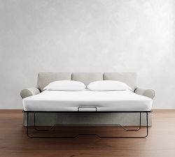 PB Comfort Roll Arm Slipcovered Sleeper Sofa With Memory Foam Mattress (78&quot;-87&quot;)