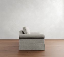 PB Comfort Roll Arm Slipcovered Sleeper Sofa With Memory Foam Mattress (78&quot;-87&quot;)