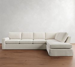 Pearce Square Arm Slipcovered Return Bumper Sectional (113&quot;&ndash;140&quot;)