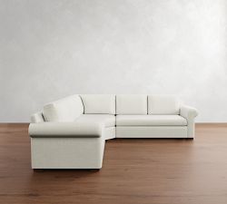 Shasta Roll Arm 3-Piece L-Shaped Wedge Sectional (105&quot;&ndash;110&quot;)