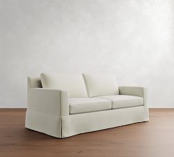 York Square Arm Slipcovered Sleeper Sofa (72"&ndash;81")