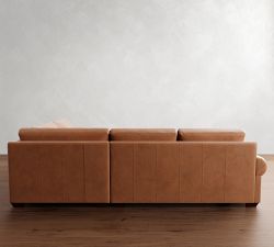 Big Sur Roll Arm Deep Seat Leather 3-Piece Sectional (122")