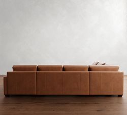 Big Sur Square Arm Leather L-Shaped Chaise Sectional (146")