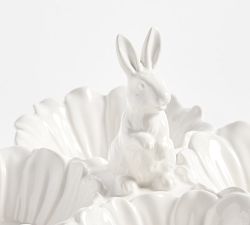 Floral Bunny Stoneware Multi-Condiment Server