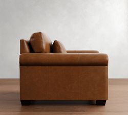 York Roll Arm Deep Seat Leather Chair