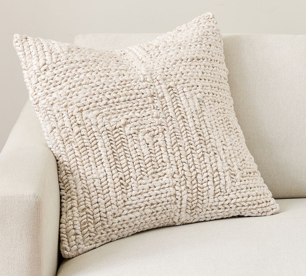 Braided Jute Pillow - 22", Ivory