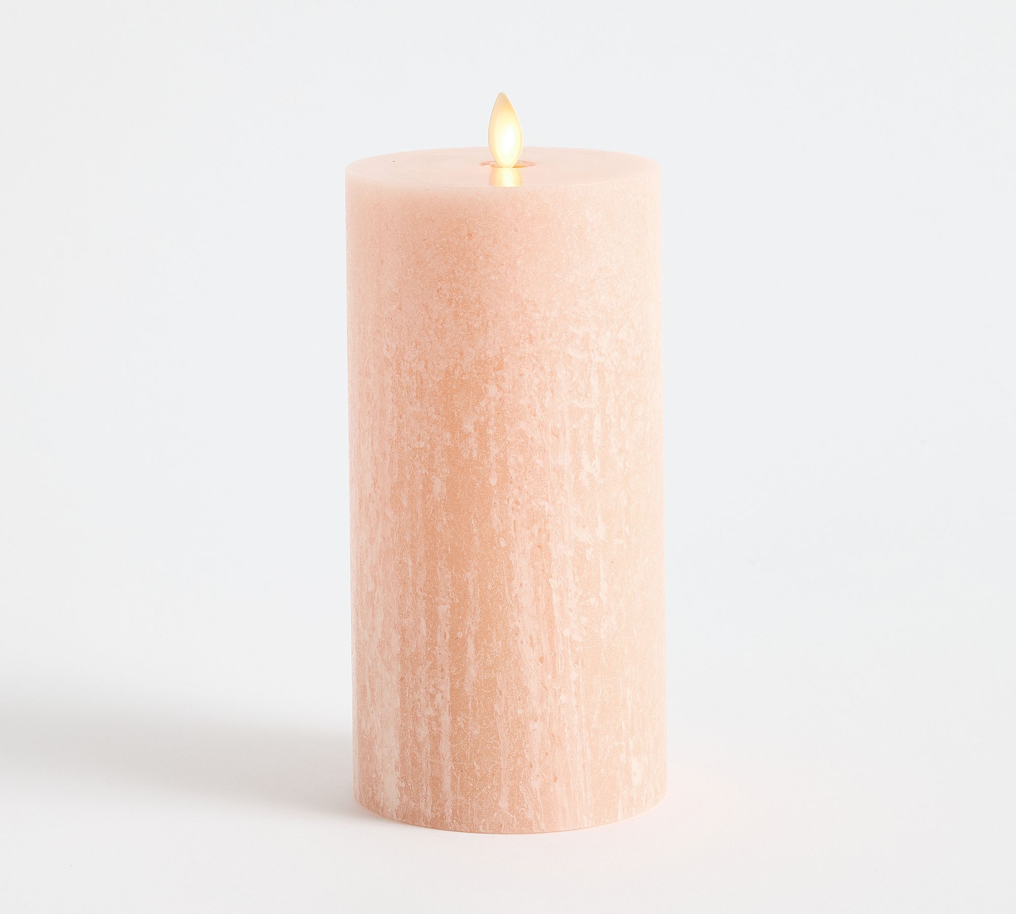 Premium Flickering Flameless Wax Pillar Candle - Salt Washed