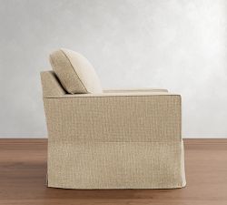 Buchanan Square Arm Slipcovered Swivel Chair