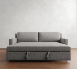 York Square Arm Trundle Sleeper Sofa (89")