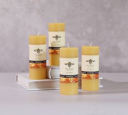 Beeswax Pillar Candles, Set of 4
