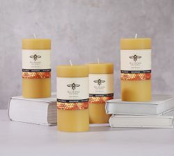 Beeswax Pillar Candles, Set of 4