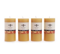 Beeswax Pillar Candles, Set of 4