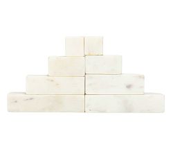 Decorative Marble Stairstep Bookends - Set of 2