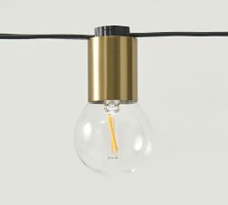 Brass Solar Globe String Lights - 26'